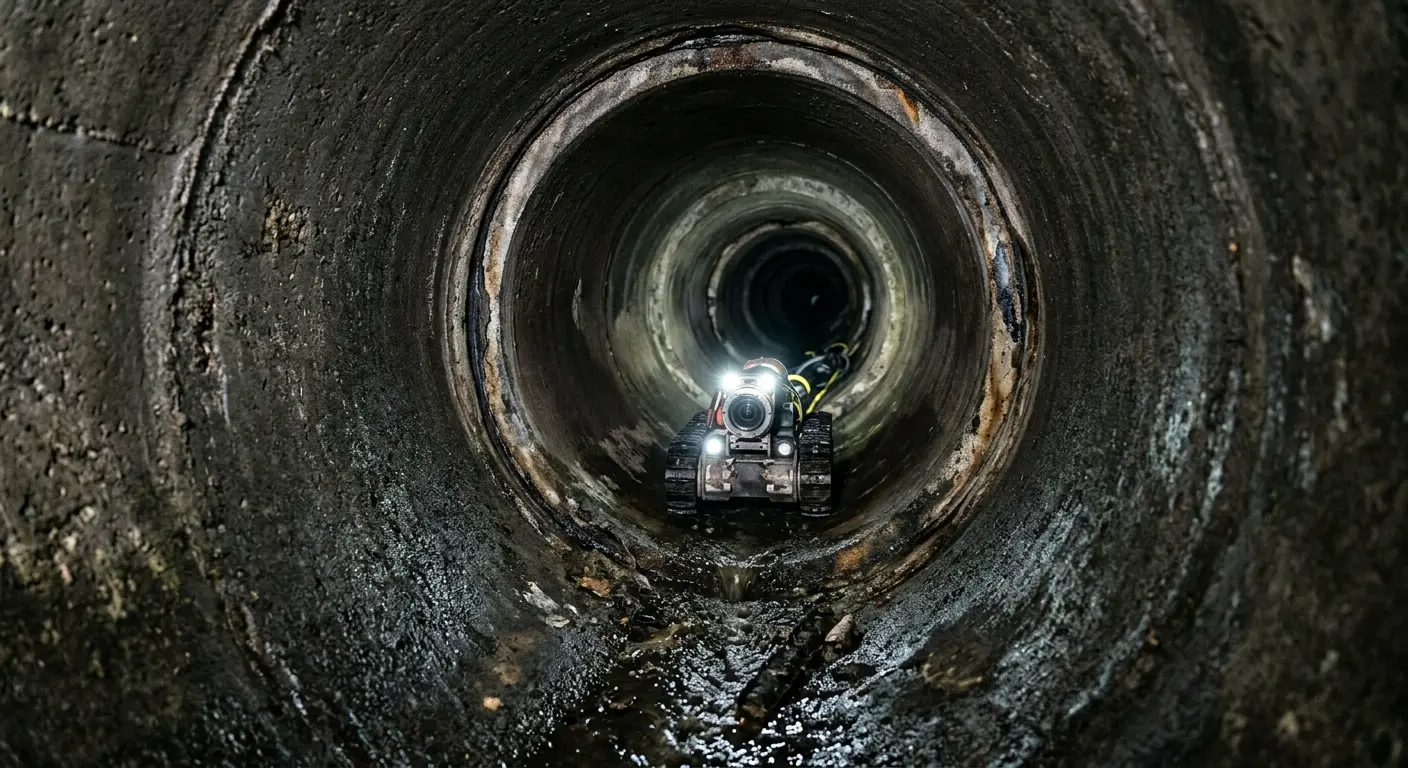 Robotic sewer camera inspecting pipe interior for Sewer Line Repair in Upper Hanover
